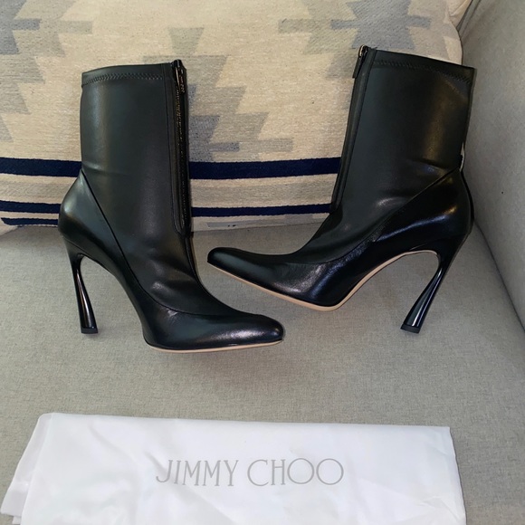 Jimmy Choo Brax 100 black heeled ankle boots 39.5 NWT - Picture 9 of 13